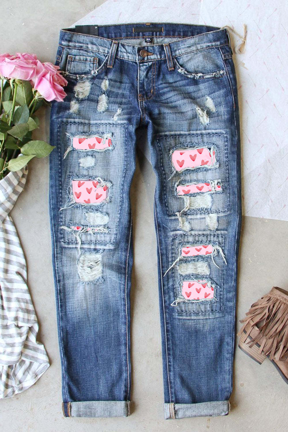 womens distressed jeans